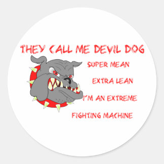USMC They Call Me Devil Dog Classic Round Sticker