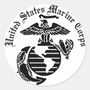 USMC United States Marine Corps Classic Round Sticker