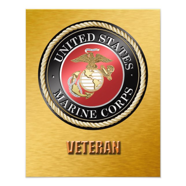 USMC Veteran Photo Enlargement Print (Front)