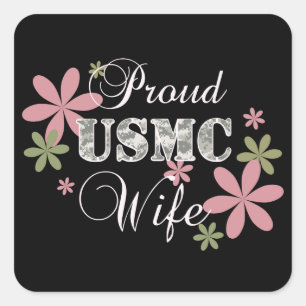 USMC Wife [fl camo] Square Sticker