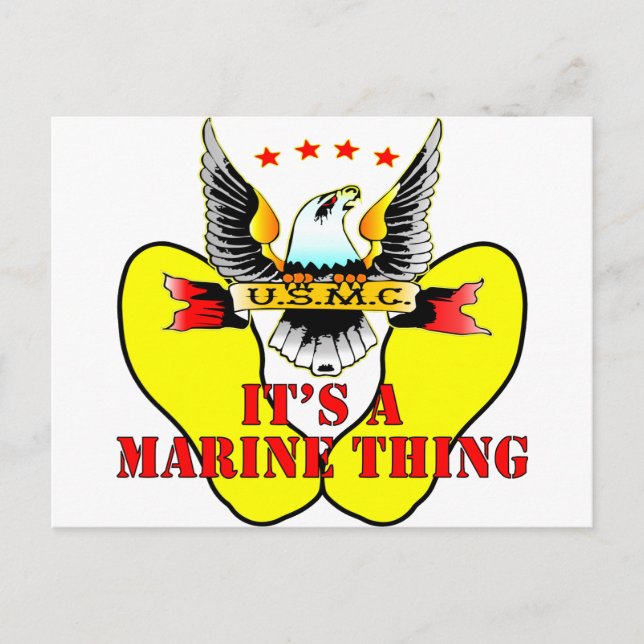 USMC Yellow Footprints It’s A Marine Thing Postcard (Front)