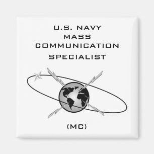 USN MASS COMMUNICATION SPECIALIST SQUARE MAGNET
