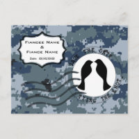 USN Navy Save the Date and Love Birds