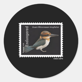 Usps Endangered Species Kingfisher Left Chest Classic Round Sticker