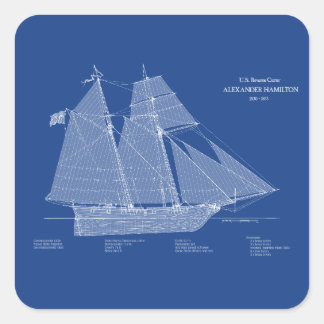 USRC Alexander Hamilton - ABD Square Sticker
