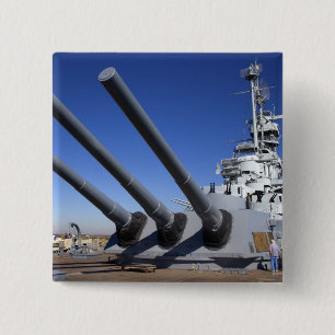 USS Alabama Battleship at Battleship Memorial 2 15 Cm Square Badge