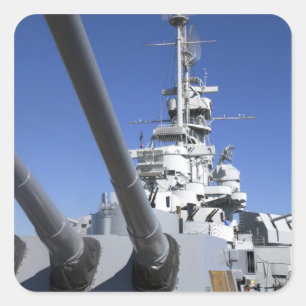 USS Alabama Battleship at Battleship Memorial Square Sticker