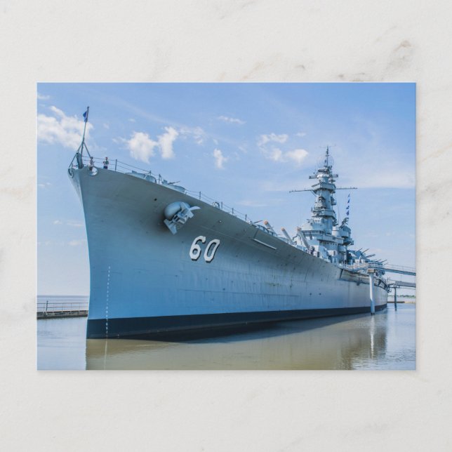 USS Alabama BB-60 Postcard (Front)