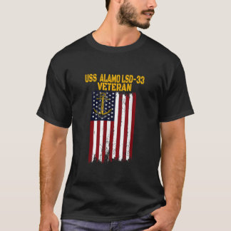 USS Alamo LSD-33 Dock Landing Ship Veteran Father' T-Shirt