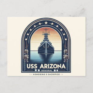 USS Arizona Memorial: A Tribute to Heroic Sacrific Holiday Postcard