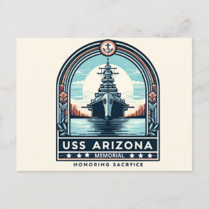 USS Arizona Memorial: A Tribute to Heroic Sacrific Holiday Postcard