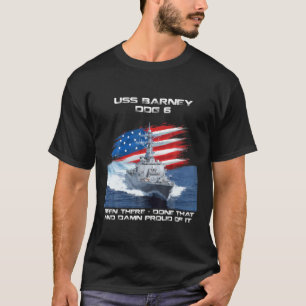 USS Barney DDG-6 Destroyer Ship USA Flag Veteran D T-Shirt