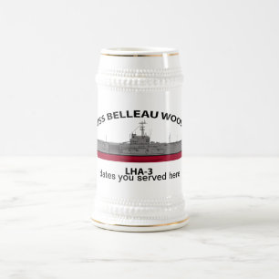 USS Belleau Wood, LHA-3, customisable dates served Beer Stein