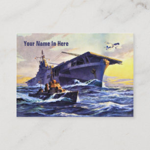 USS Bunker Hill Vintage Business Card