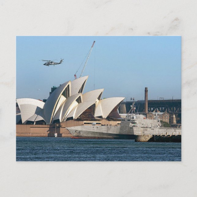 USS Canberra in Sydney Postcard (Front)