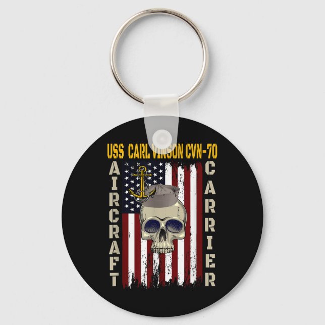 Uss Carl Vinson Cvn-70 Veterans Day Dad Boy Son Gr Key Ring (Front)
