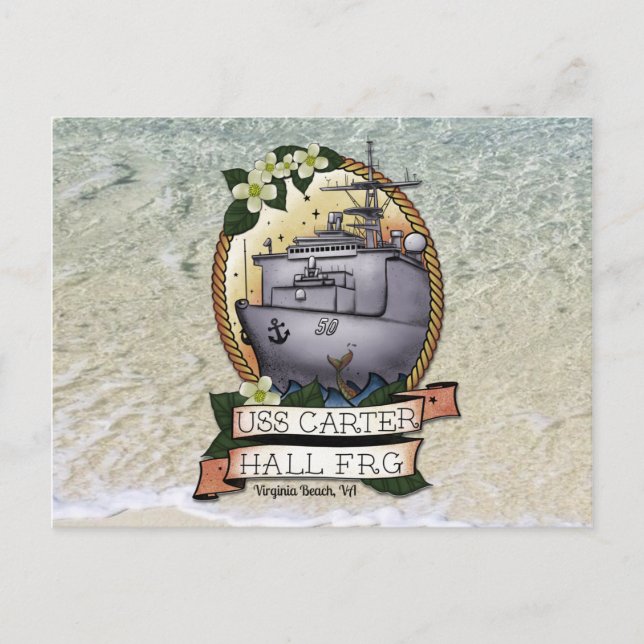 USS Carter Hall FRG Postcard (Front)