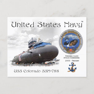 USS COLORADO SSN-788 SUBMARINE POSTCARD