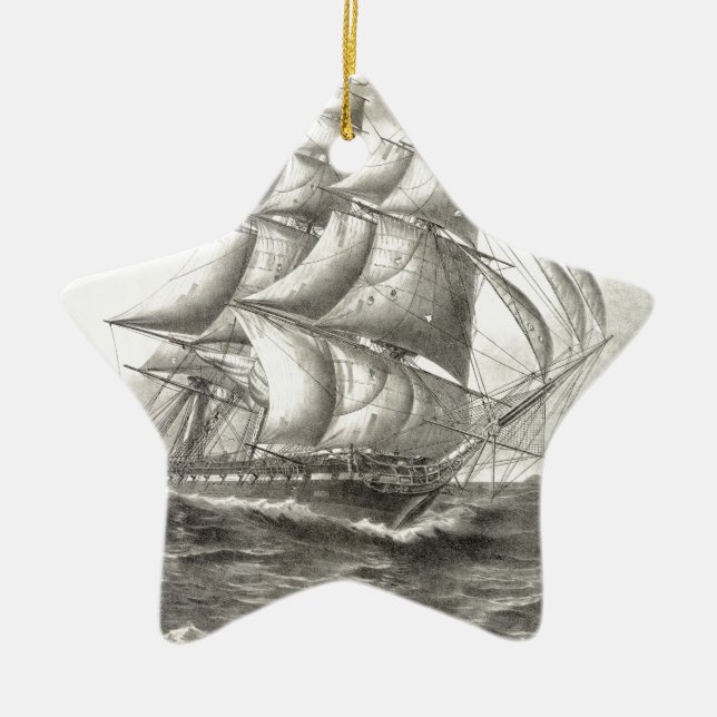 USS Constitution Ceramic Tree Decoration (Front)