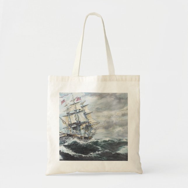 USS Constitution heads for HM Frigate Guerriere Tote Bag (Front)