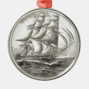 USS Constitution Metal Tree Decoration