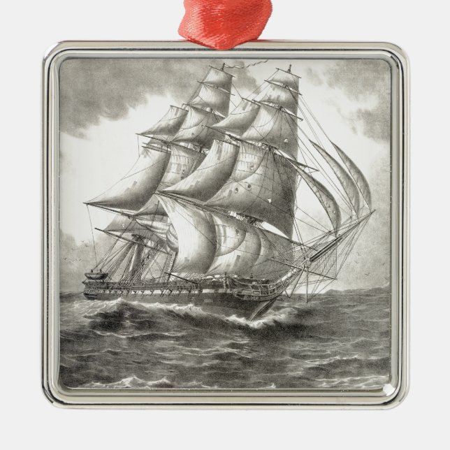 USS Constitution Metal Tree Decoration (Front)