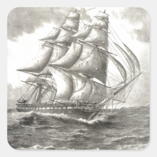 USS Constitution Square Sticker