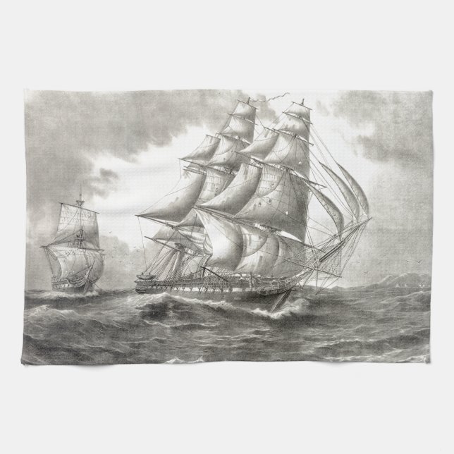 USS Constitution Tea Towel (Horizontal)