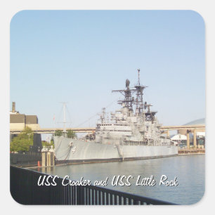 USS Croaker and USS Little Rock Square Sticker