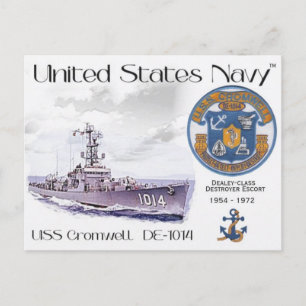 USS CROMWELL  DE-1014 DESTROYER ESCORT  - POSTCARD