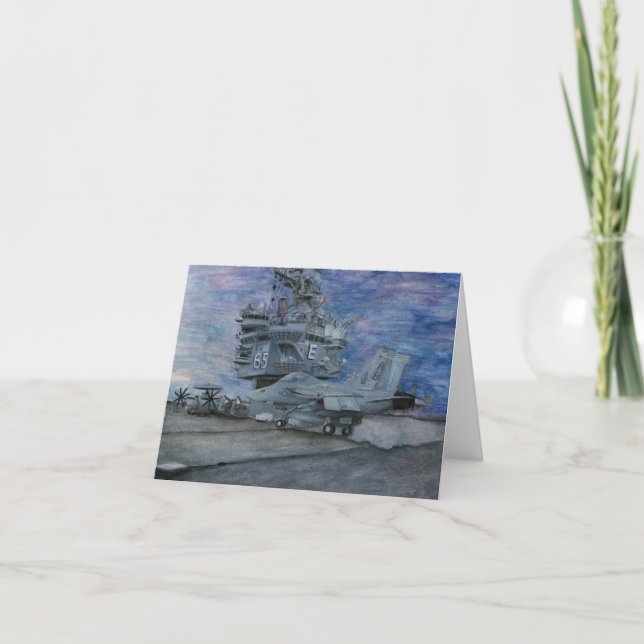 USS ENTERPRISE CVN-65 Flight Deck Thank You Card (Front)