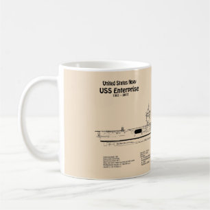 USS Enterprise - Ship Blueprint Plans SD Coffee Mug