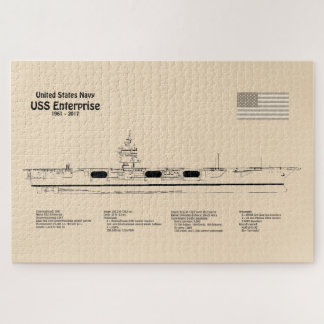 USS Enterprise - Ship Blueprint Plans SD Jigsaw Puzzle