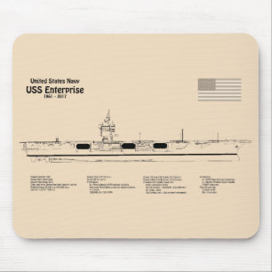 USS Enterprise - Ship Blueprint Plans SD Mouse Pad