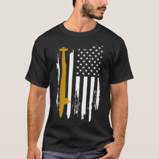 USS Florida SSGN728 Submarine American Flag  T-Shirt