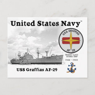 USS GRAFFIAS AF-29 STORES SHIP - POSTCARD