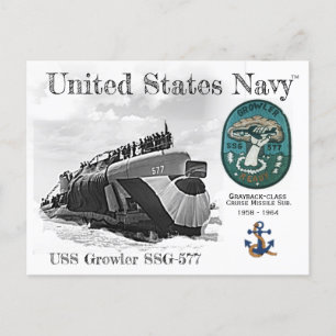 USS GROWLER SSG-577 SUBMARINE - POSTCARD
