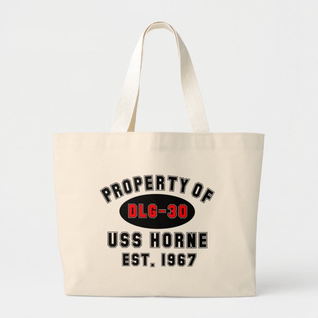 USS Horne DLG-30 Large Tote Bag (Front)