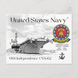 USS INDEPENDENCE CVA-62  CARRIER  Postcard