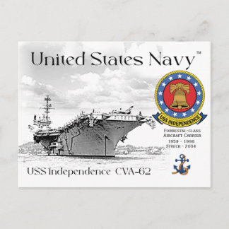 USS INDEPENDENCE CVA-62  CARRIER  Postcard