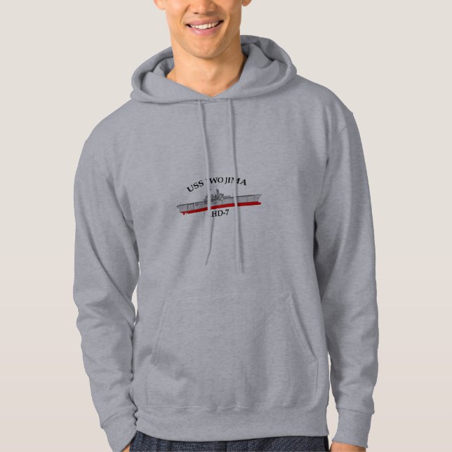 USS Iwo Jima, LHD-7,  Hoodie (Front)