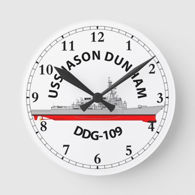 USS JASON DUNHAM - DDG-109 - ARLEIGH BURKE ROUND CLOCK (Front)