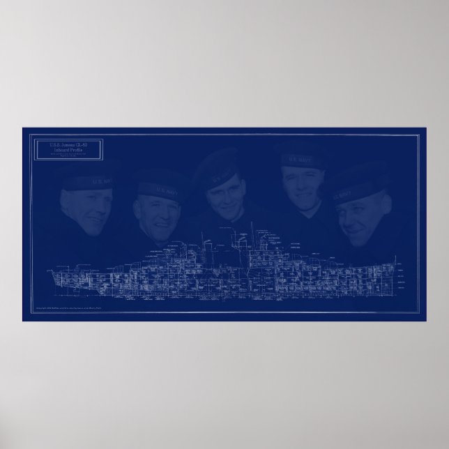 USS Juneau Blueprint Poster (Front)
