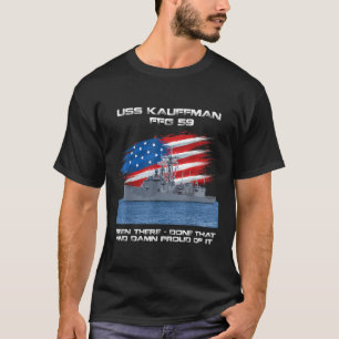 USS Kauffman FFG 59 Class Frigate American Flag Ve T-Shirt