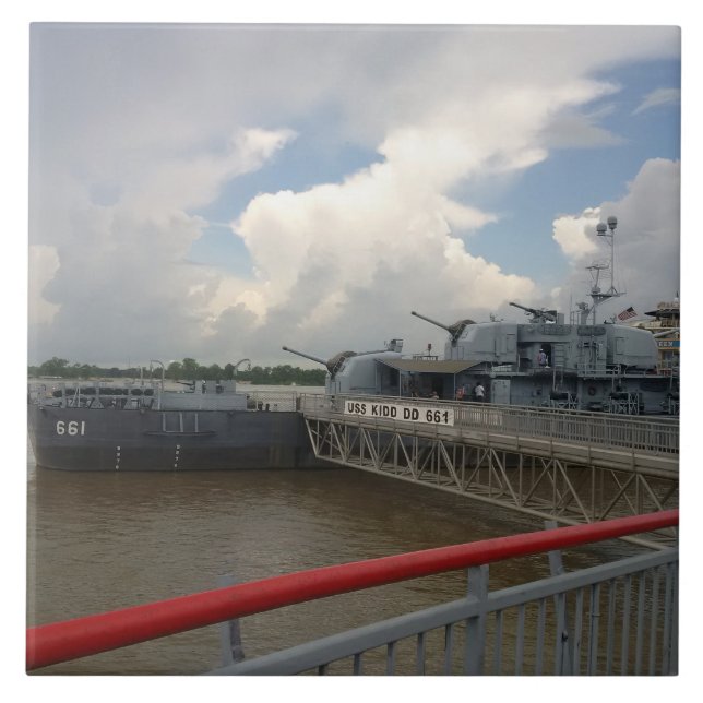 USS KIDD Ceramic Tile (Front)