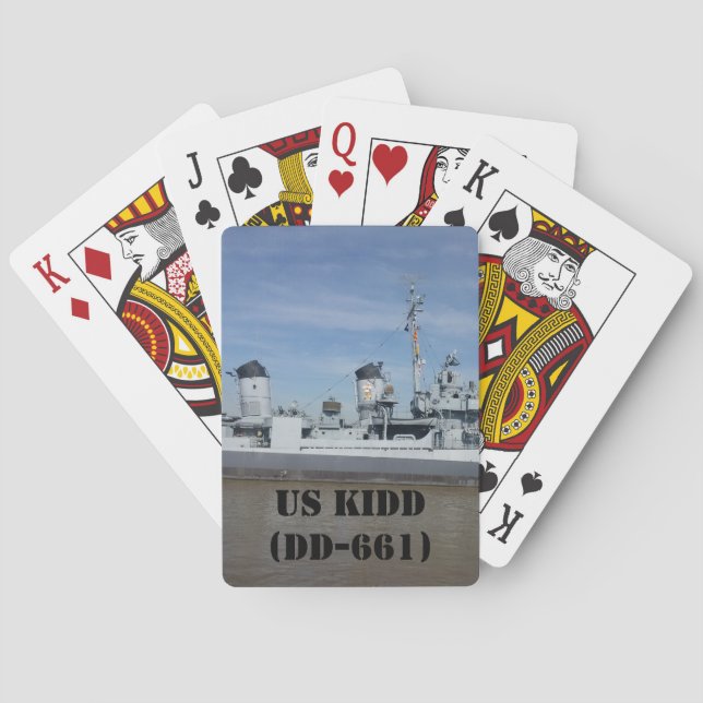 USS KIDD DD 661 PLAYING CARDS (Back)