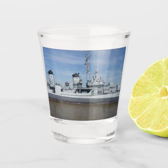 USS KIDD DD 661 SHOT GLASS (Front)