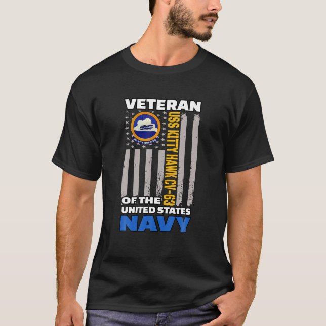 USS Kitty Hawk CV-63 Aircraft Carrier Veteran Day T-Shirt (Front)