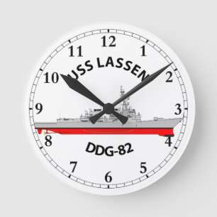 USS LASSEN - DDG-82 - ARLEIGH BURKE ROUND CLOCK