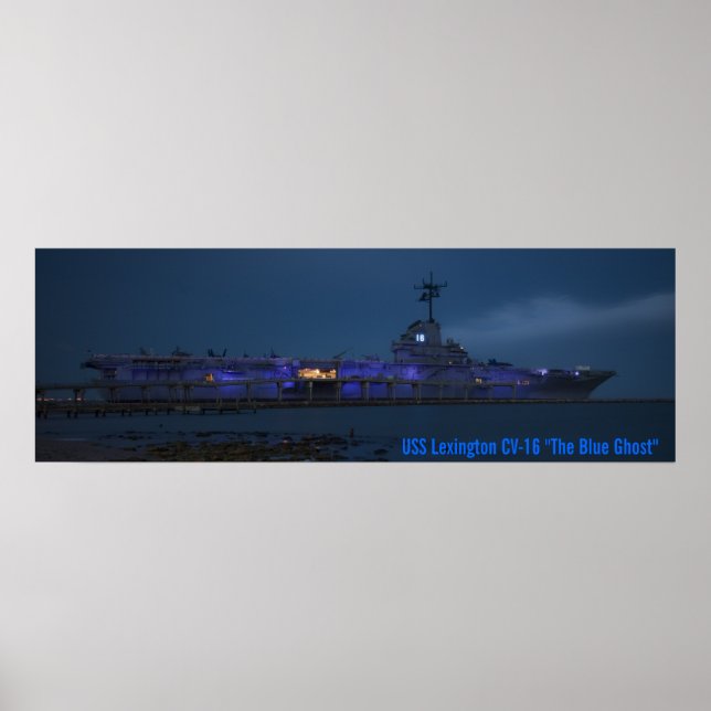 USS Lexington CV-16 "The Blue Ghost" Poster (Front)
